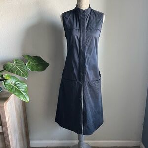 Simple by Trista Button and Zip Front Sleeveless Dress in Navy